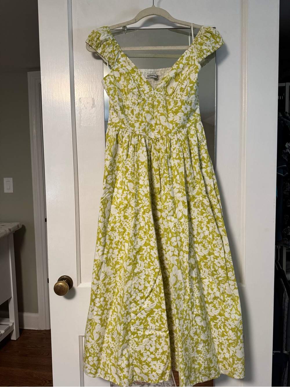 Abercrombie & Fitch Yellow and White Floral Midi Dress